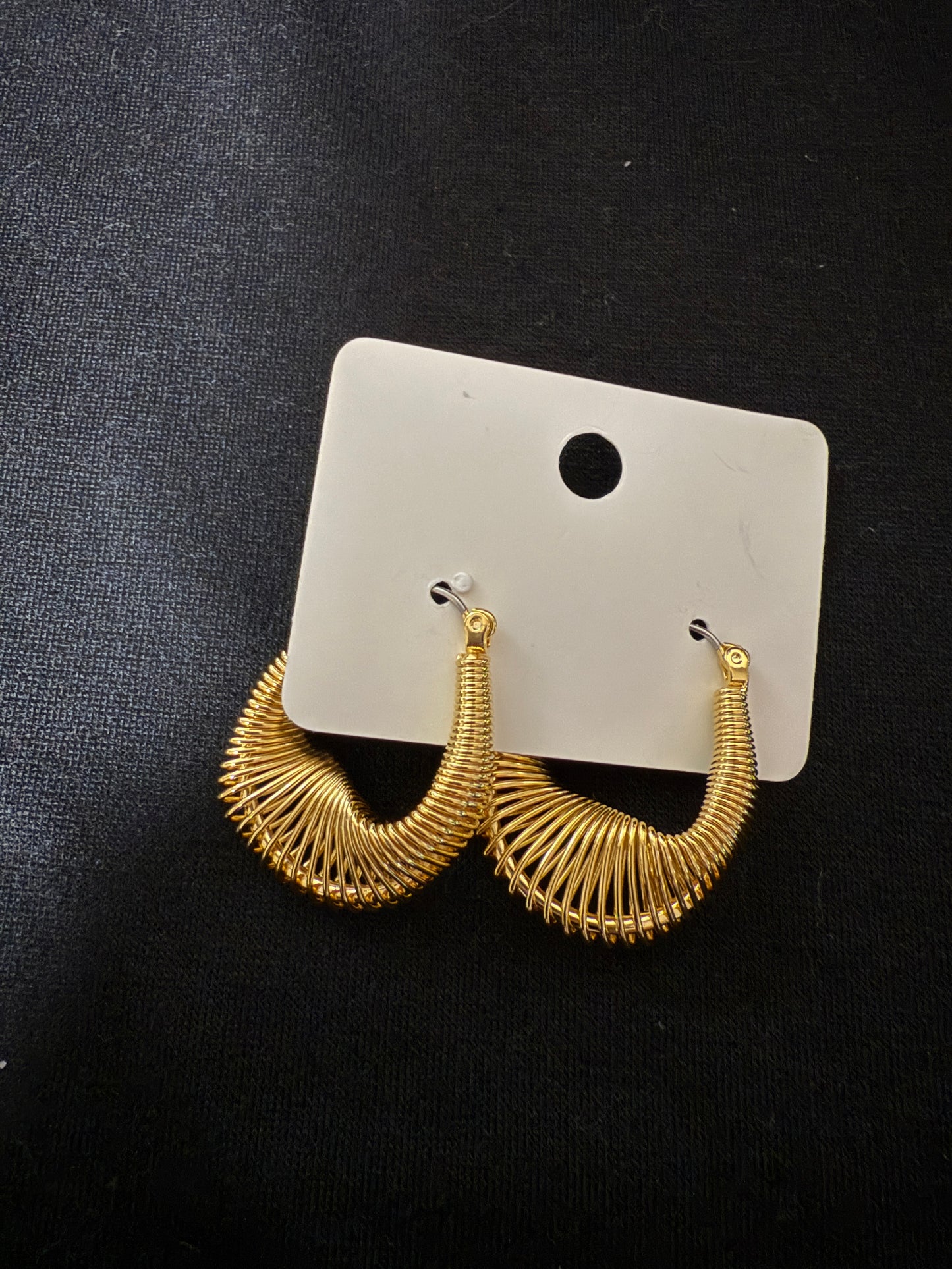 Gold Wire Coil Hoops