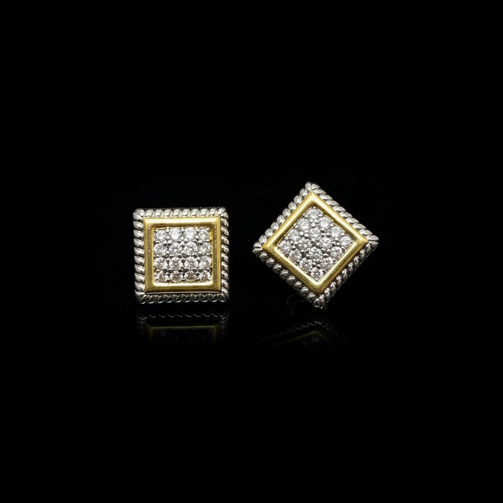 Luxe Frame Square Studs