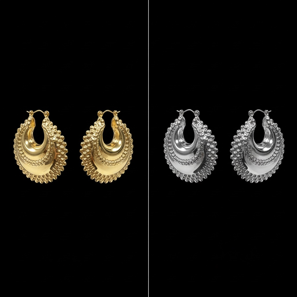 Sunburst Crescent Hoops