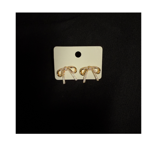 Crystal Bow Stud Earrings