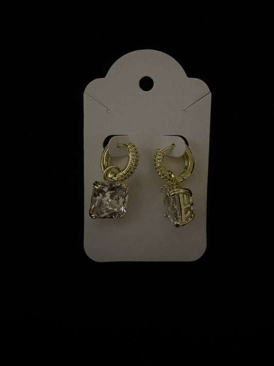 Crystal Charm Huggie Hoops