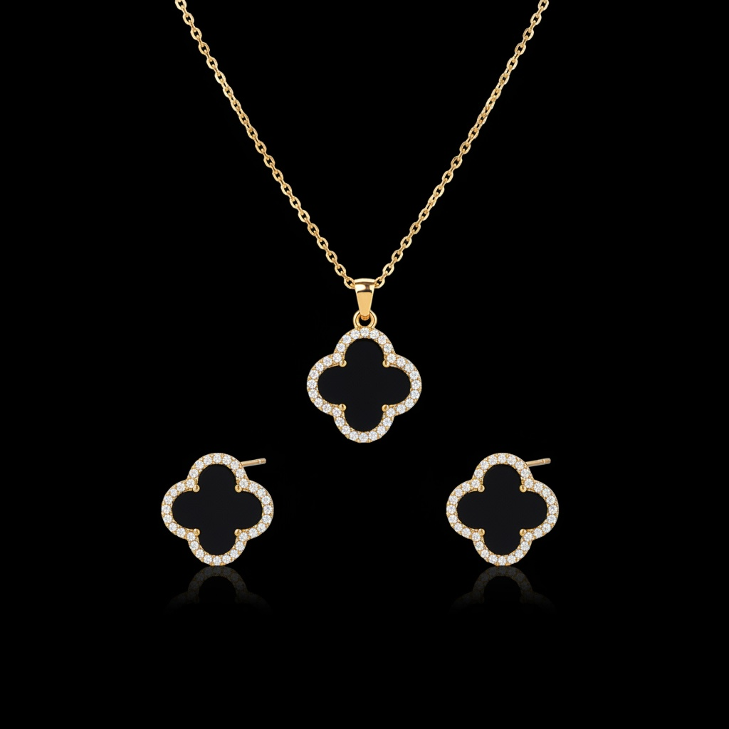 Noir Blossom Necklace Set