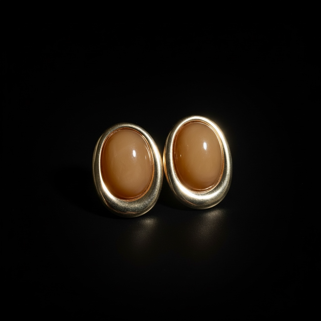 Golden Oval Studs